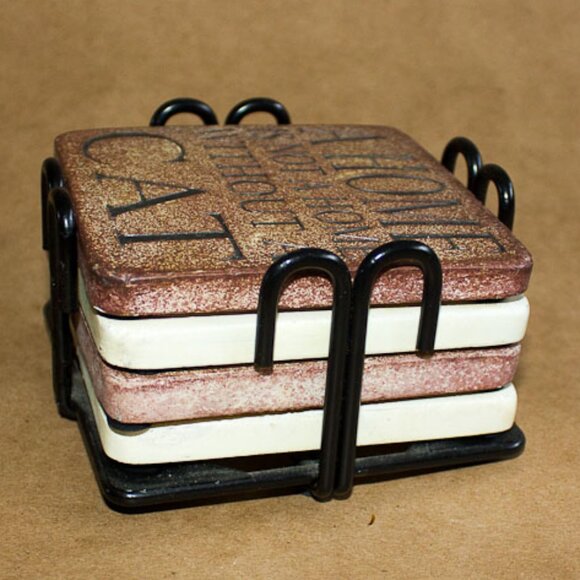 4 Cat coasters - Picture 8 of 8